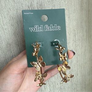 Wild Fable Shimmering Gold Butterfly Earrings